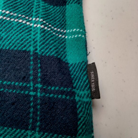 Vintage 1990s Oakley Shirt XL Teal Black Flannel Hooded Skater Long Skate Retro - Picture 16 of 16